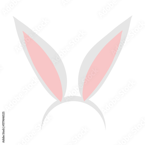 Rabbit ears head accessories vector icon