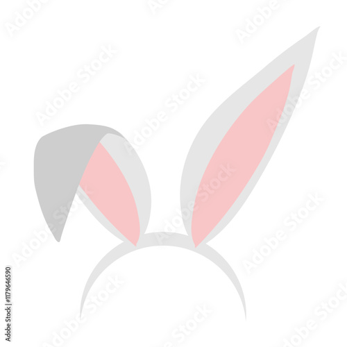 Rabbit ears head accessories vector icon