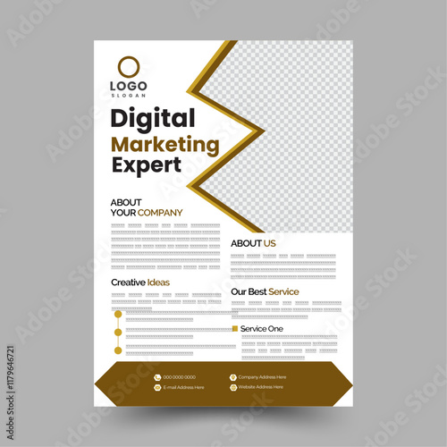 Modern Natural shape A4 size Creative Corporate Business flyer or Brochure template vector design for Marketing	
