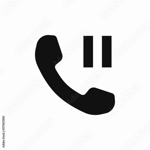 phone call pause icon sign vector