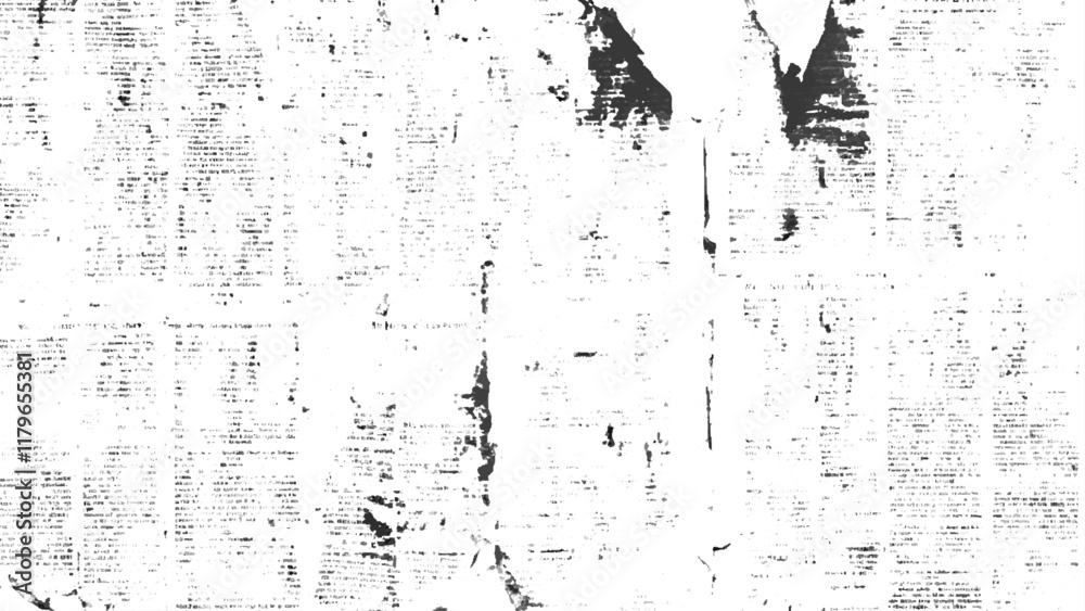 Obraz premium Newspapers seamless pattern with old vintage unreadable paper texture background. Newspaper with old grunge vintage unreadable paper texture background. Vector white and black newspaper paper grunge. 