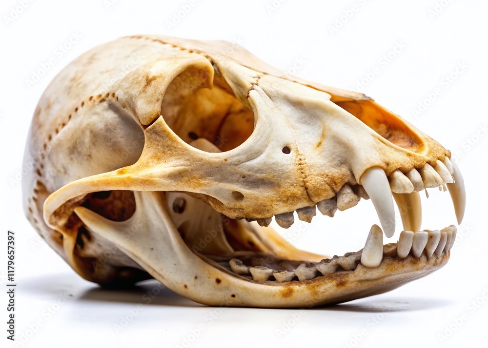 Naklejka premium Harbor Seal Skull: Detailed Close-Up with Copy Space - Wildlife Stock Photo