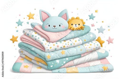 Soft Pastel Baby Blanket Illustration