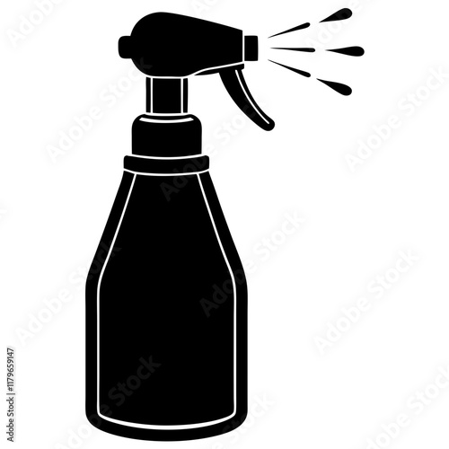 Antiseptic spray bottle silhouette vector