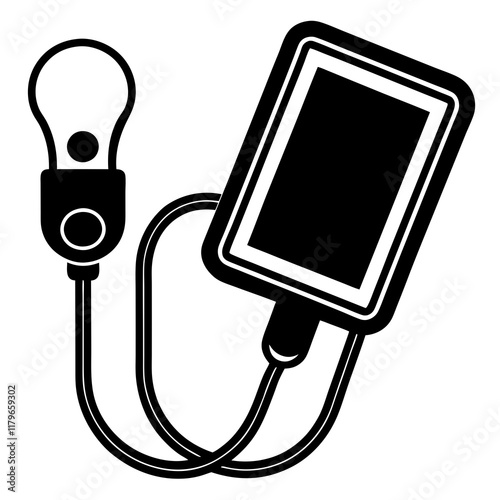  Blood pressure monitor vector silhouette