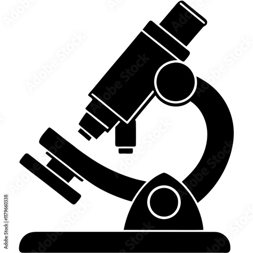  Microscope vector illustration silhouette vector