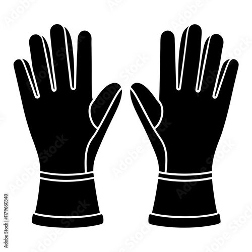 Lab gloves silhouette vector illustration