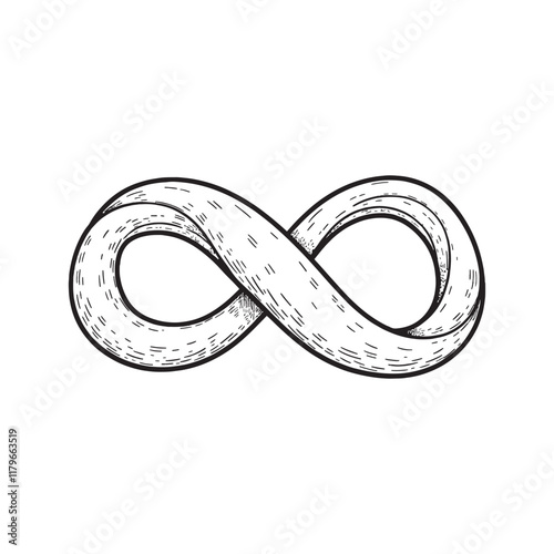 Infinity symbol. Symbol of repetition and unlimited cyclicity.