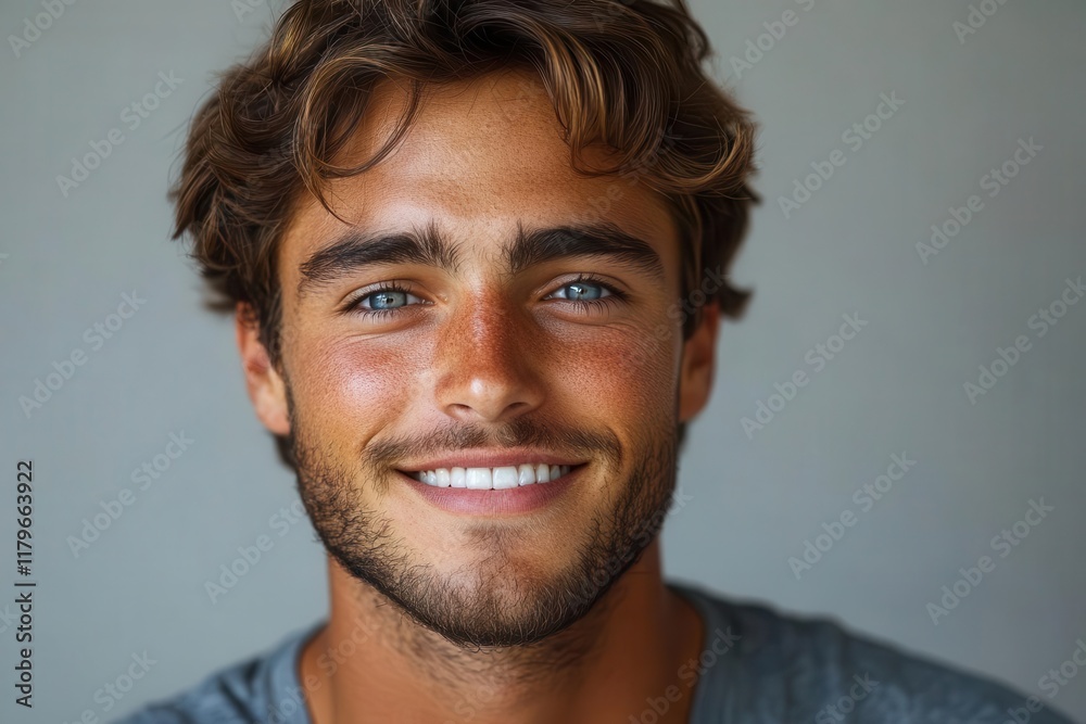 professional studio portrait of charismatic young male model with perfect smile against clean white background for commercial use professional studio portrait of charismatic young male model with perfect smile against clean white background for commercial use