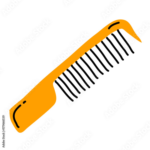 Cartoon hair comb or barber comb