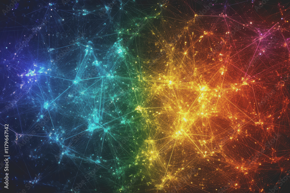A beautiful Abstract digital technology background with colorful network connection lines. A beautiful Abstract digital technology background with colorful network connection lines.
