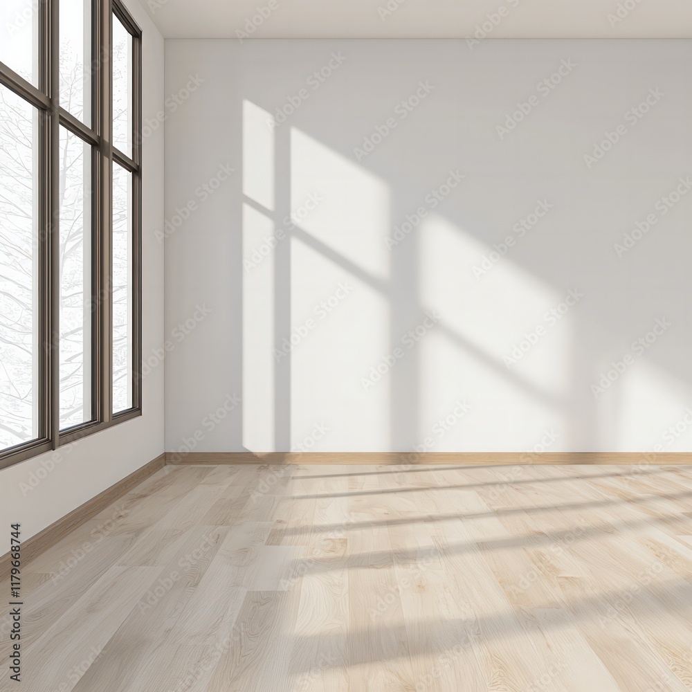 Fototapeta premium Light-filled Modern Interior Space Home Photography Minimalist Wide Angle Serenity