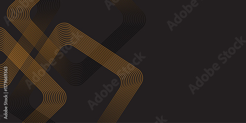  luxury wavy line abstract background with colorful element. Vector illustration for presentation designs, business cards and more.Elegant black gold background with overlap layer.