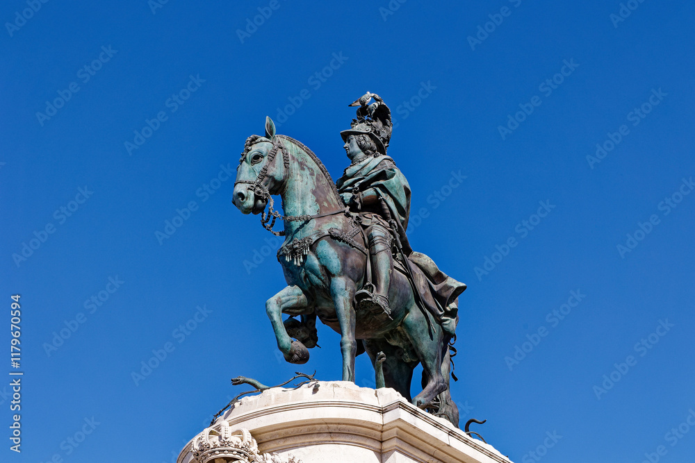 Fototapeta premium Reiterstatue von José I. , Lissabon