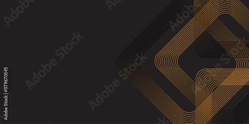  luxury wavy line abstract background with colorful element. Vector illustration for presentation designs, business cards and more.Elegant black gold background with overlap layer.