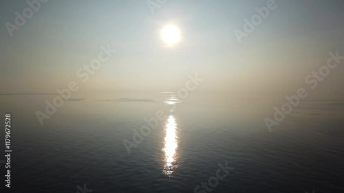 Sunset or sunrise over the sea footage. 4K video