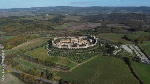 Tuscany’s Medieval Gem: Drone Views of Monteriggioni’s Unique Architecture