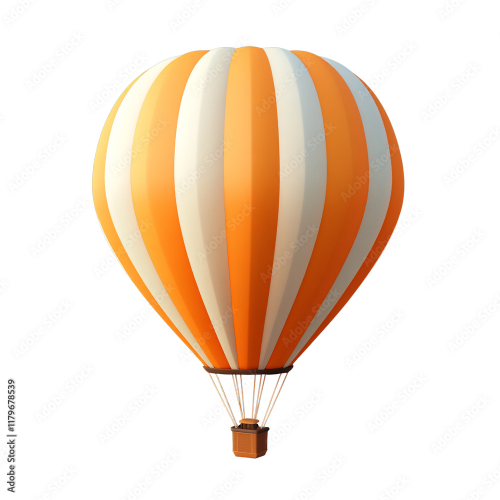 Fototapeta premium Colorful Cartoon Hot Air Balloon Icon on Black Background