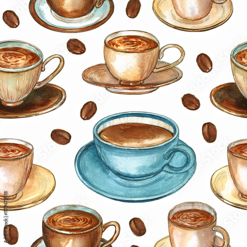 Latte Art Symphony, Seamless cup of coffee.
