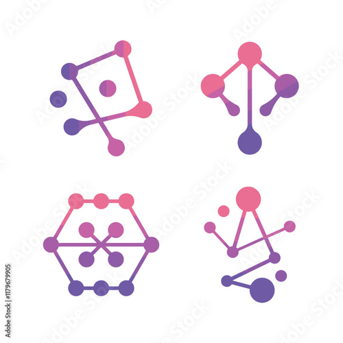 Gradient melt molecular abstract shape