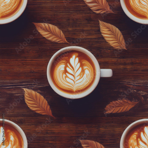 Latte Art Symphony, Seamless cup of coffee.