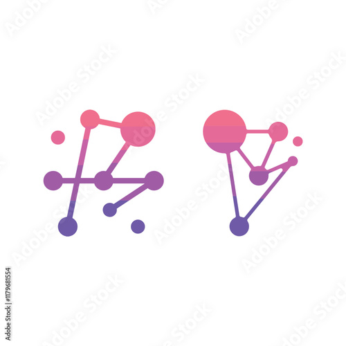 Gradient melt molecular abstract shape