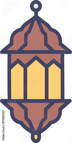 Colorful Lantern for Ramadan or Eid Eid al-Fitr Icon Vector Illustration