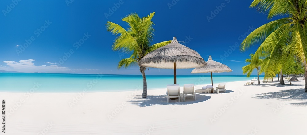 Obraz premium A beautiful scenery of a sea beach.