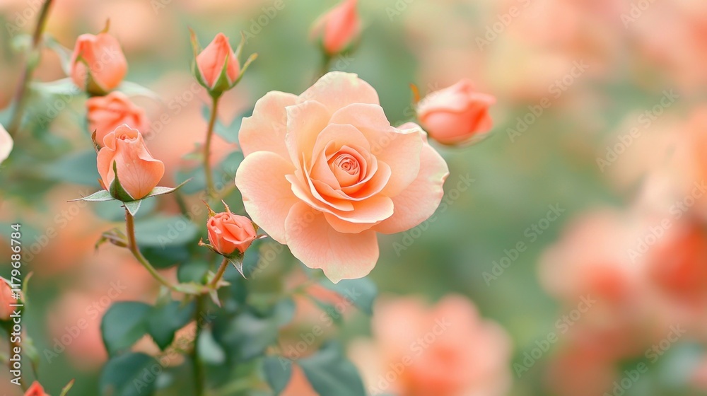 Peach Rose Garden: A Symphony of Delicate Blooms Peach Rose Garden: A Symphony of Delicate Blooms