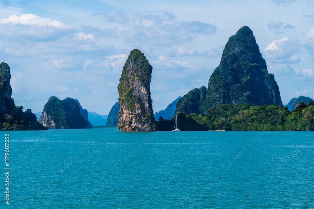 Ao Phang Nga National Park and coastline of Phuket
