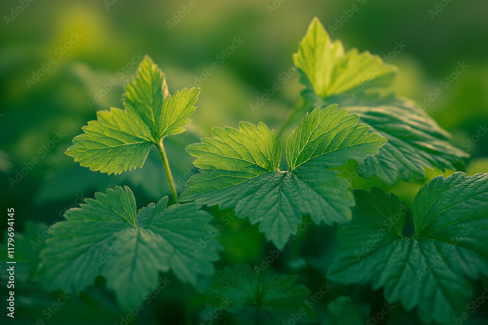 A detailed photorealistic close-up of lush green spring leaves with soft natural light, emphasizing their vitality and freshness A detailed photorealistic close-up of lush green spring leaves with soft natural light, emphasizing their vitality and freshness