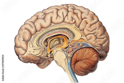 Illustration of the Amygdala in the Human Brain photo