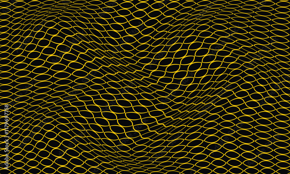 abstract simple yellow outline leaf wave pattern on dark suitable for background. abstract simple yellow outline leaf wave pattern on dark suitable for background.