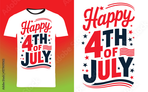 typography t shirt design " happy 4-th of july