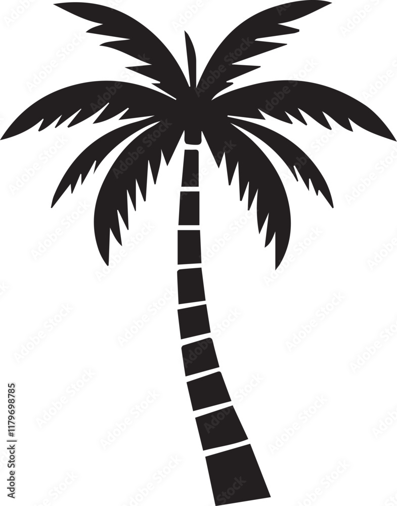 Obraz premium palm tree vector logo icon illustration silhouette