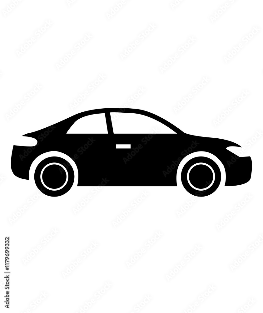 Fototapeta premium Car clip art design on plain white transparent isolated background for card, shirt, hoodie, sweatshirt, apparel, tag, mug, icon, poster or badge