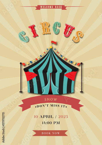 Retro Vintage Circus Poster. Old Poster