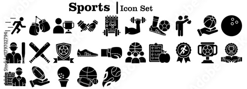Sports And Gaming Icon Set, Vector Logo Design Icons