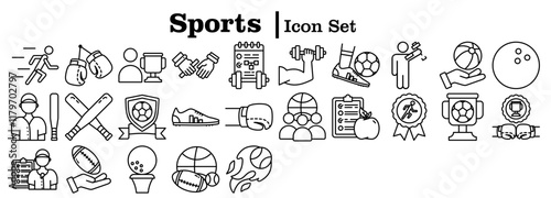 Sports And Gaming Icon Set, Vector Logo Design Icons