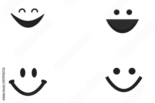 Abstract Smiling or Smile Icons Design Template Vector illustration design background