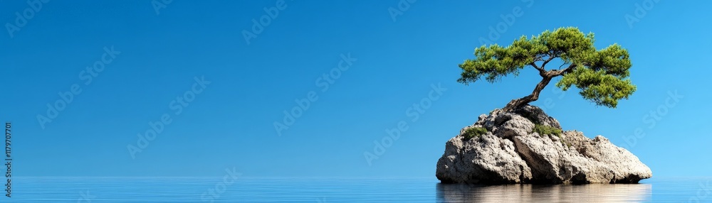 Solitude & Resilience: A lone tree stands tall on a rocky outcrop, its branches reaching for the boundless blue sky. A powerful image symbolizing strength, perseverance, and the beauty of solitude. Solitude & Resilience: A lone tree stands tall on a rocky outcrop, its branches reaching for the boundless blue sky. A powerful image symbolizing strength, perseverance, and the beauty of solitude.