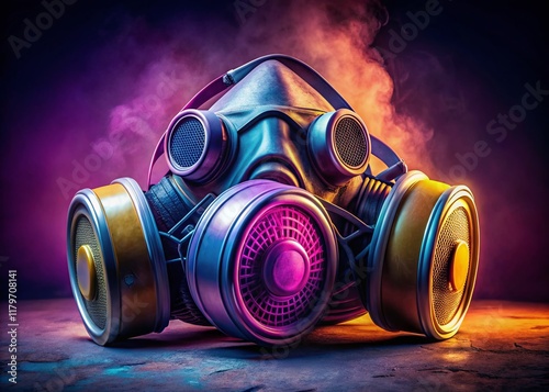 KN95 Respirator Masks, FFP2 Valve, Dark Background, Medical Protection photo