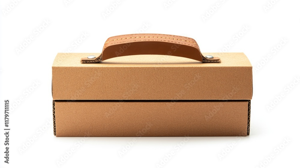 Cardboard box with handle isolated on white background showcasing modern design and versatile packaging solutions for various uses Cardboard box with handle isolated on white background showcasing modern design and versatile packaging solutions for various uses