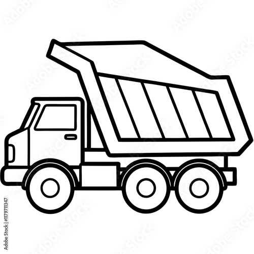 A dump truck trailer silhouette vector illustration