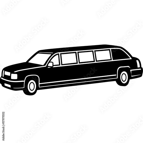 Luxurious limousine vehicle transportation vector illustration