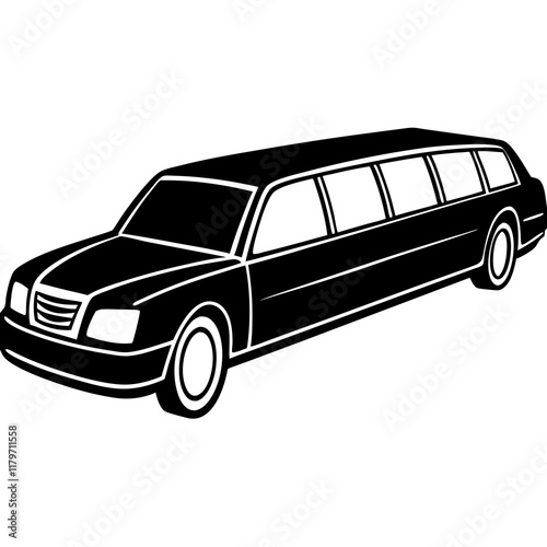 Luxurious limousine vehicle transportation vector illustration