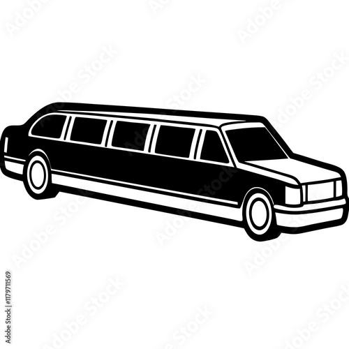 Luxurious limousine vehicle transportation vector illustration