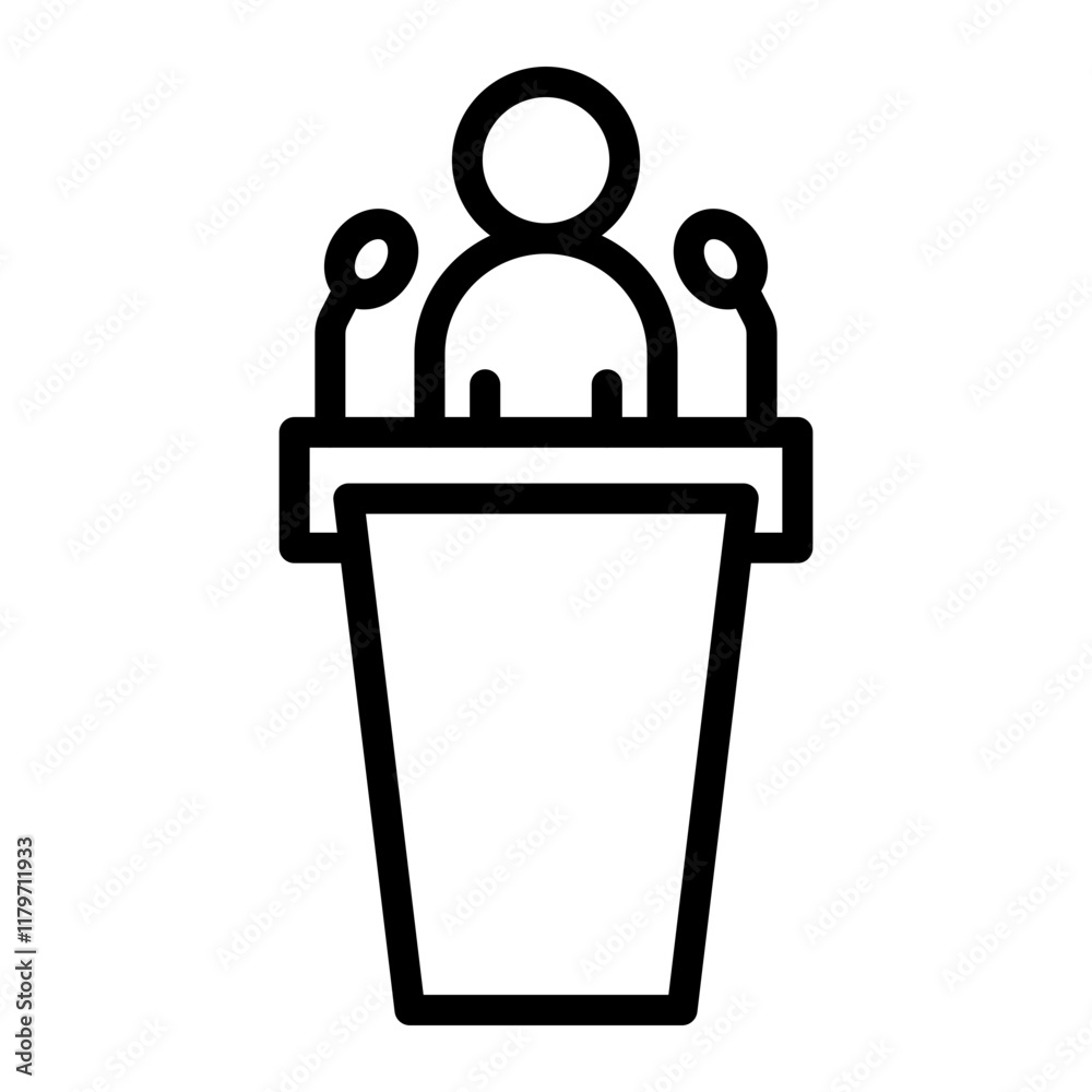 Public Speaking Vector Line Icon Design Public Speaking Vector Line Icon Design