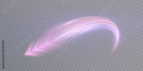 Glowing arrow. Dynamic glow speed directional light with colorful flickering light effects for technology design and effects in games and web design.