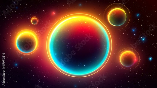 Wallpaper Mural Celestial Bodies Glowing Brightly In Deep Space Torontodigital.ca